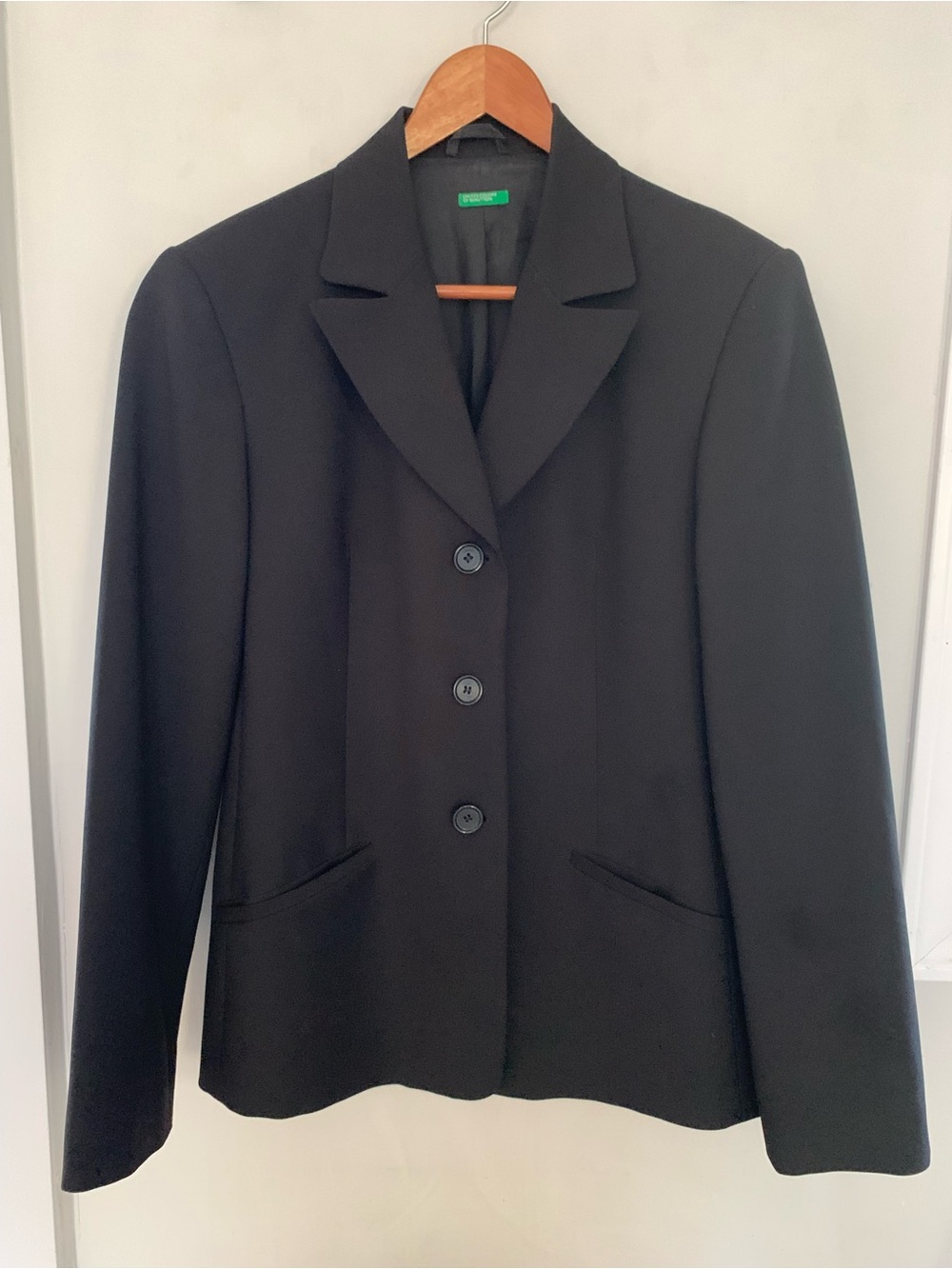 Classic Black Tailored Blazer - United Colors of Benetton - Women Size 42 (US 6)